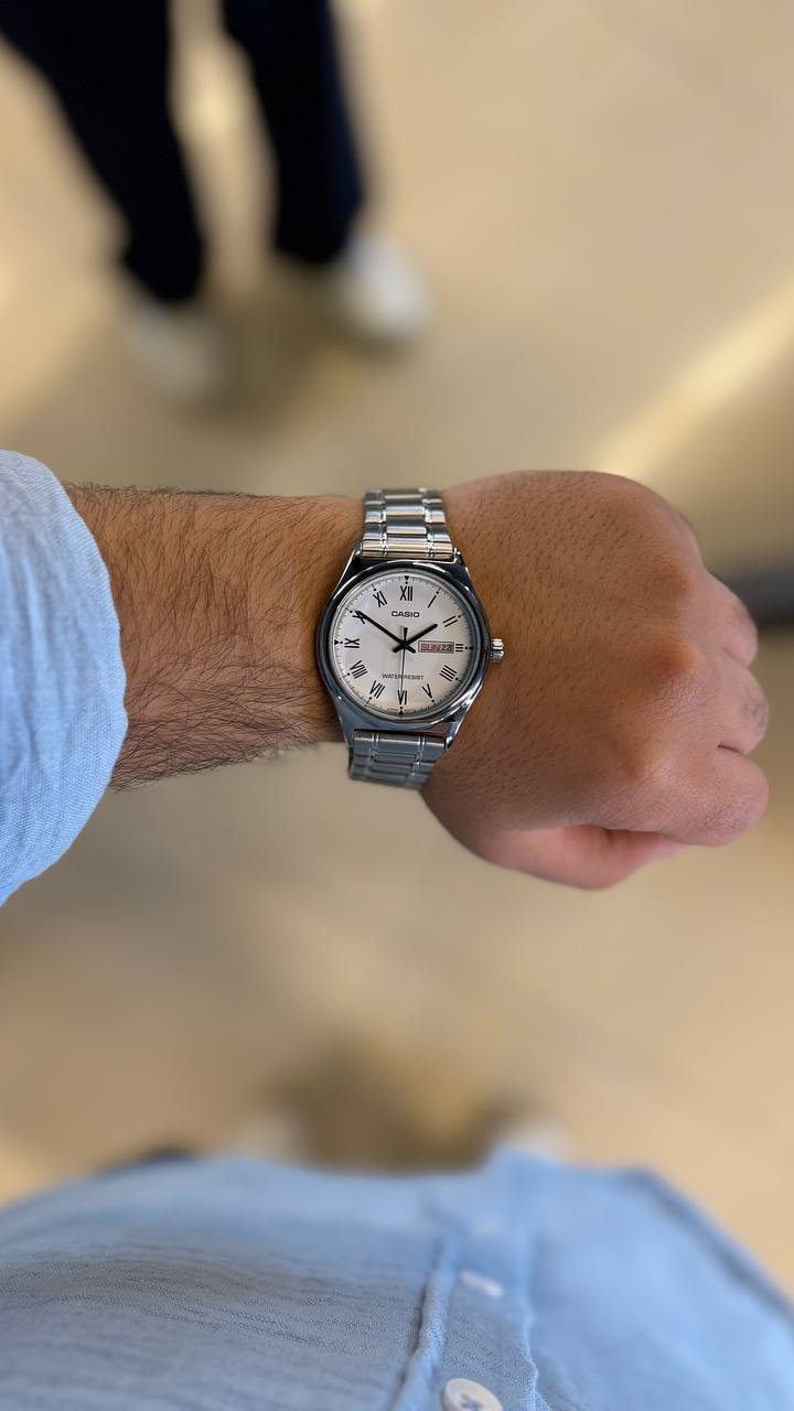 ساعت مچی مردانه رسمی Casio MTP-V006D بند استیل — ساعت مچی رسمی مردانه