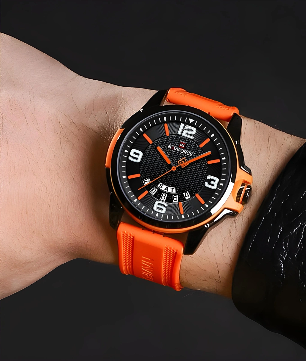 ساعت مچی مردانه نیوی فورس naviforce بند سیلیکونی nf9215