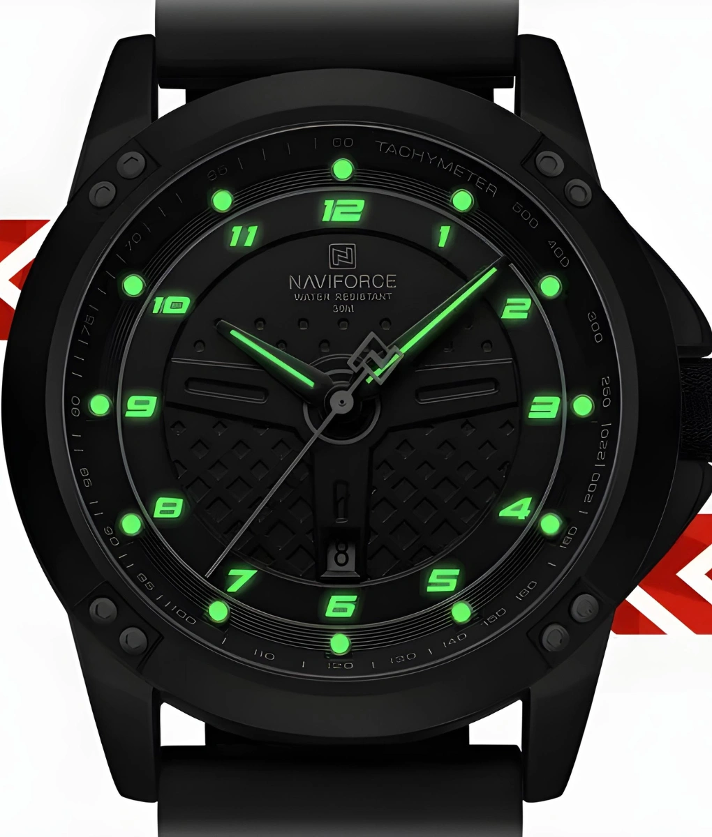 ساعت مچی مردانه نیوی فورس naviforce بند سیلکونی مدل nf8031