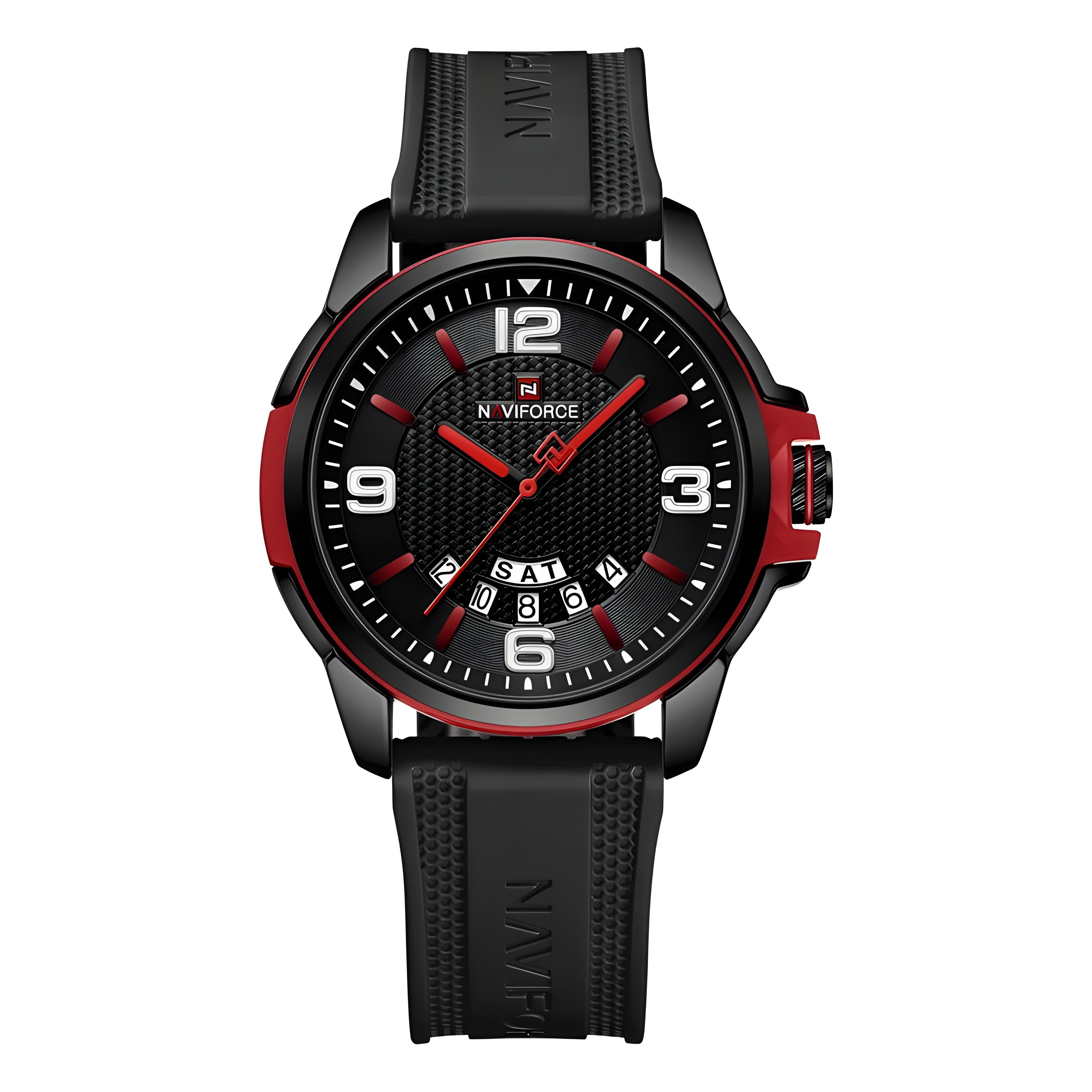 ساعت مچی مردانه نیوی فورس naviforce بند سیلیکونی مدل nf9215