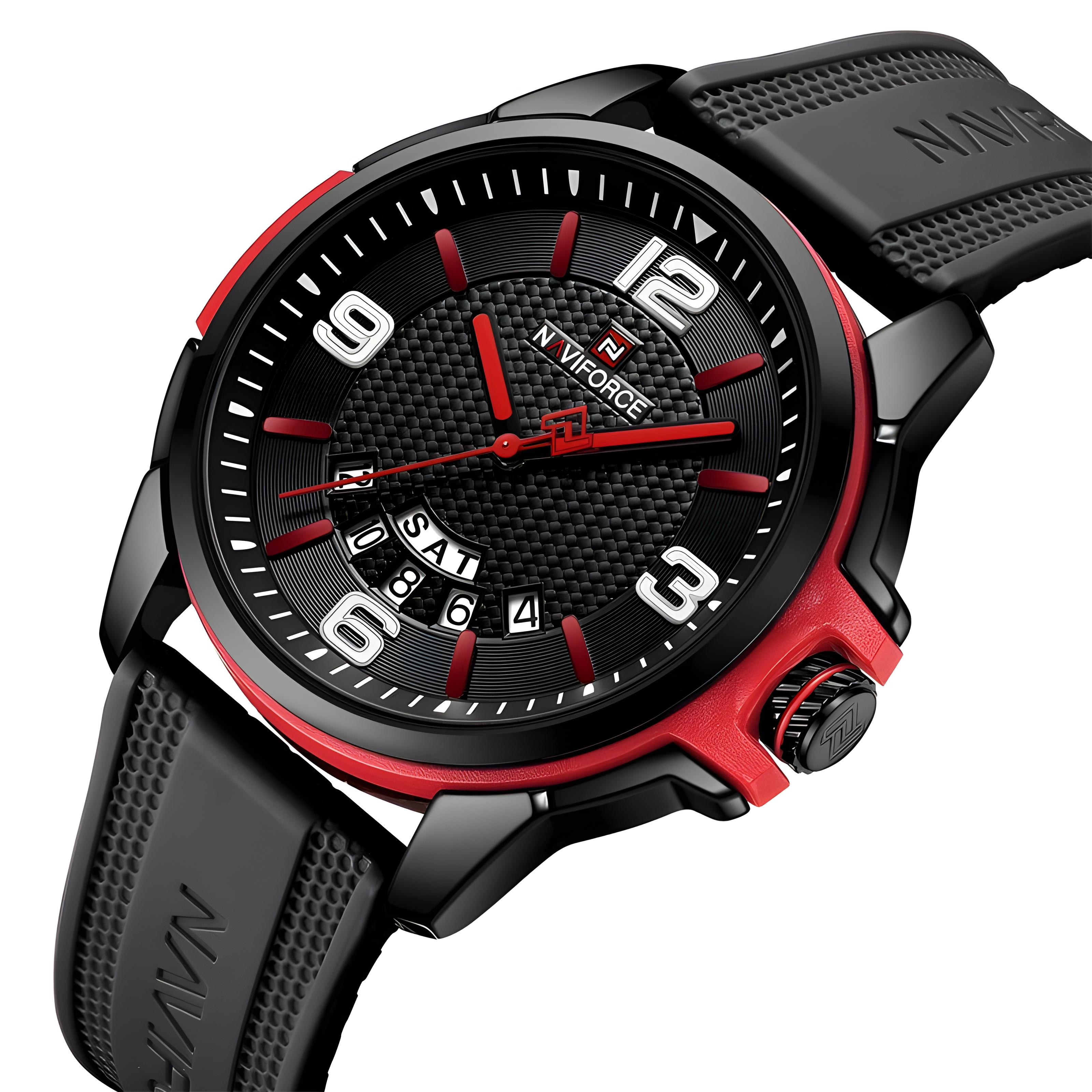 ساعت مچی مردانه نیوی فورس naviforce بند سیلیکونی مدل nf9215