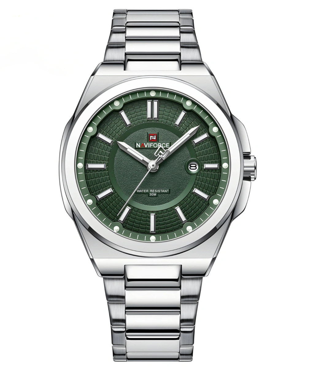 ساعت مچی مردانه نیوی فورس naviforce بند فلزی مدل  s-gr nf9212 