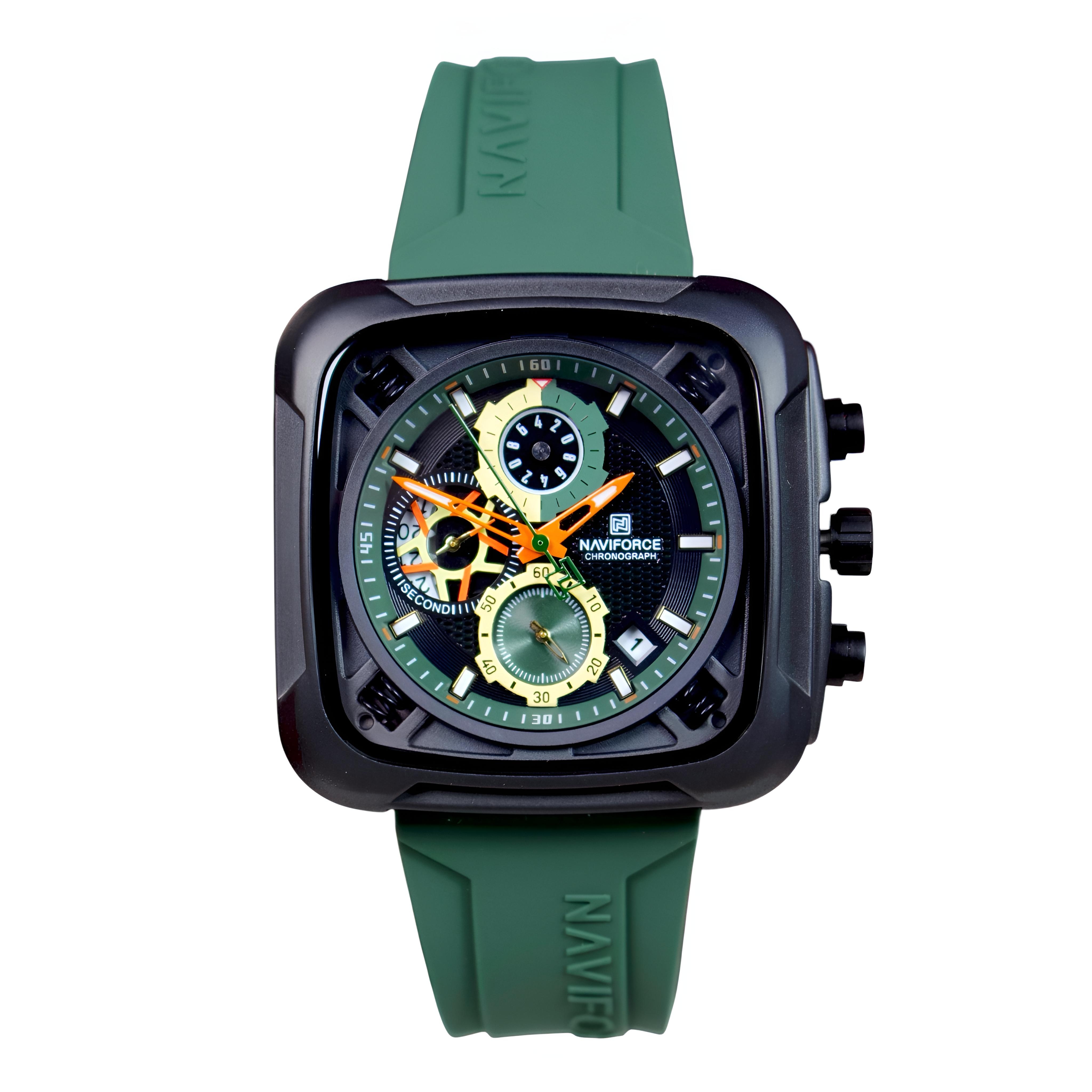 ساعت مچی مردانه نیوی فورس naviforce بند سیلیکونی مدل nf8058