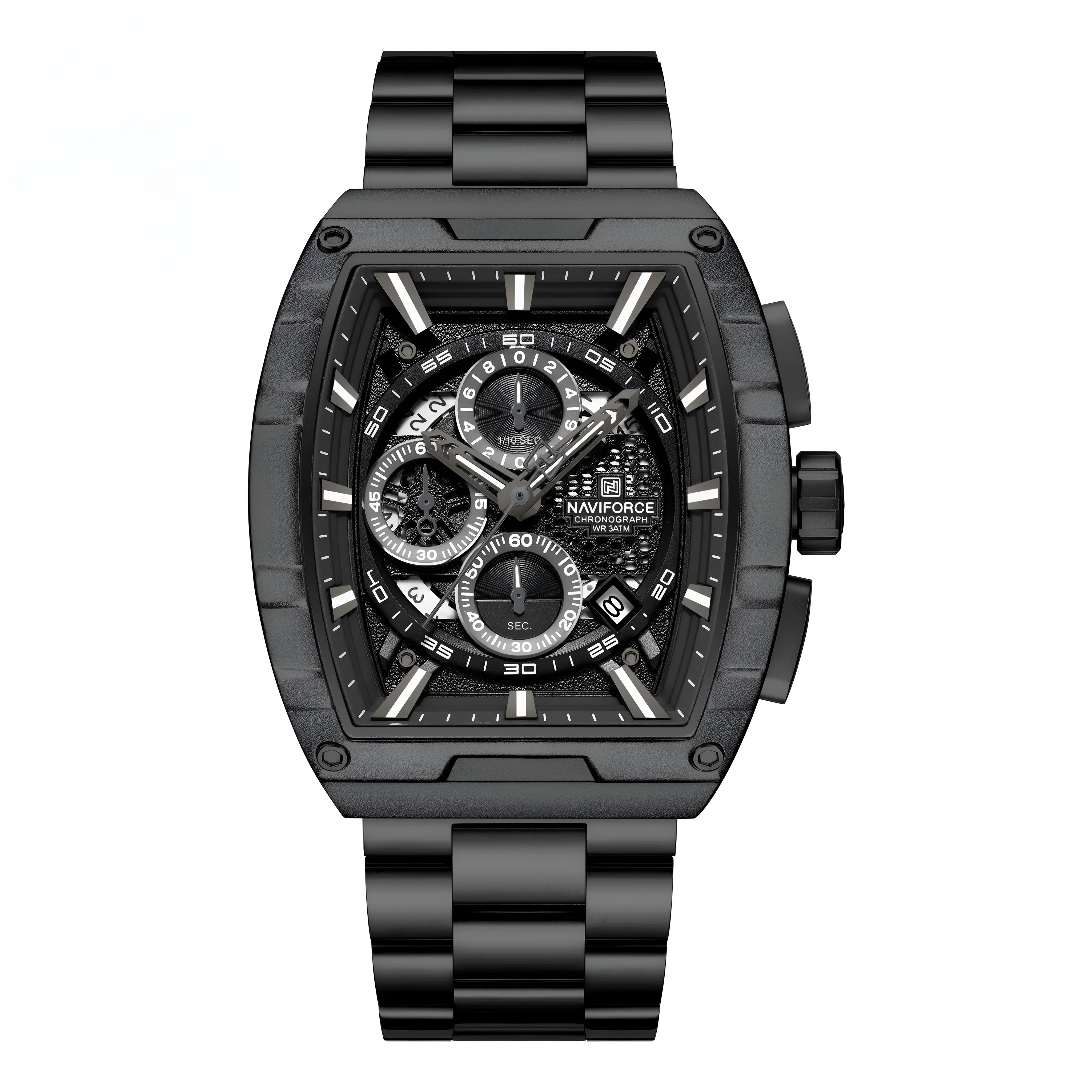 ساعت مچی مردانه نیوی فورس naviforce بند فلزی مدل nf8066