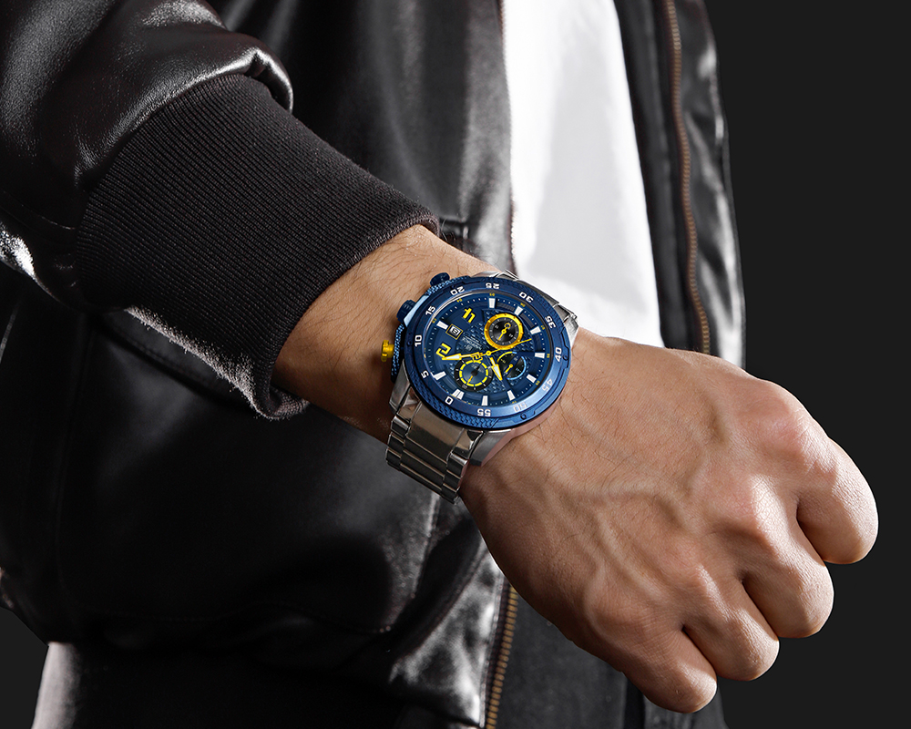 ساعت مچی مردانه نیوی فورس naviforce بند فلزی مدل nf8047