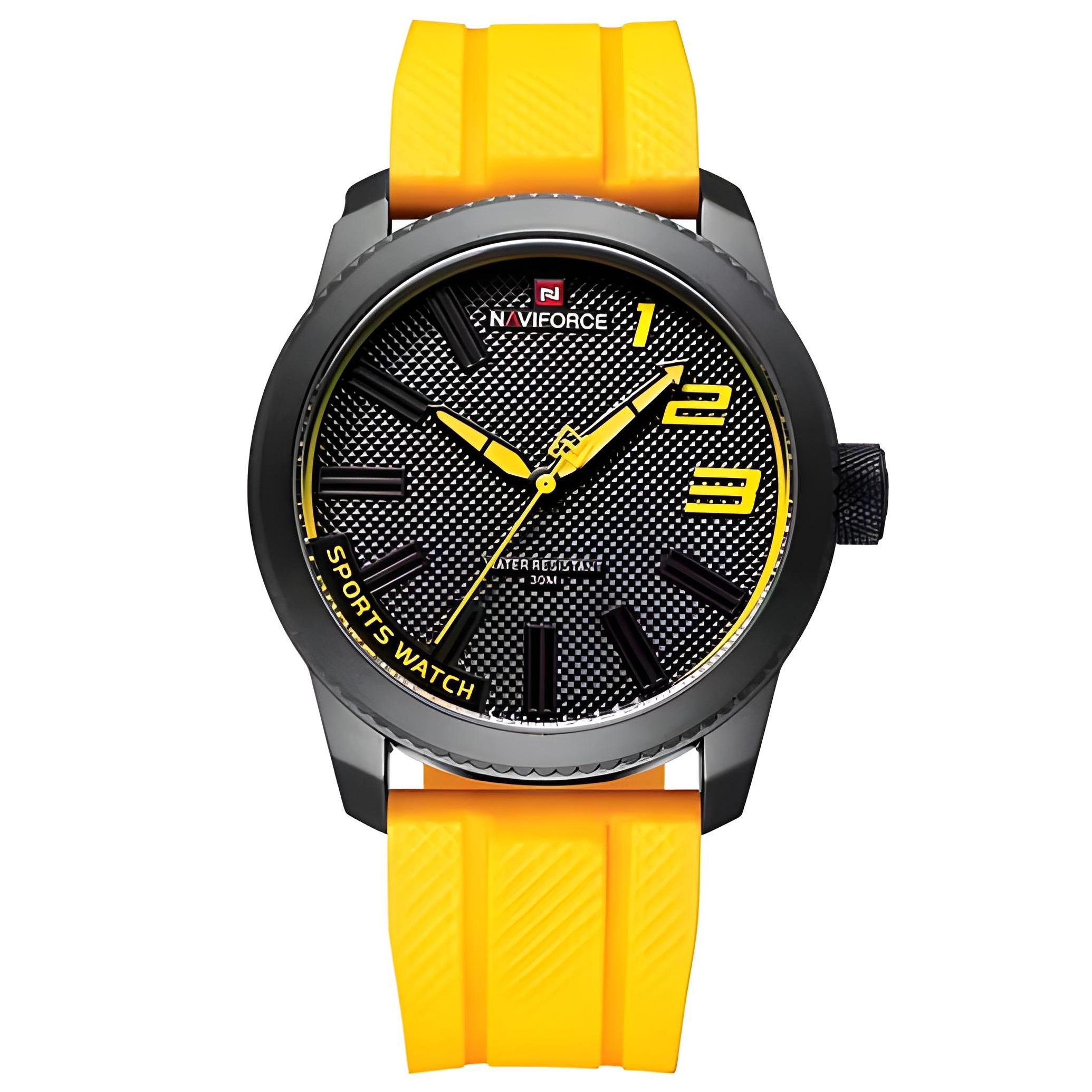ساعت مچی مردانه نیوی فورس naviforce بند سیلیکونی مدل nf9202