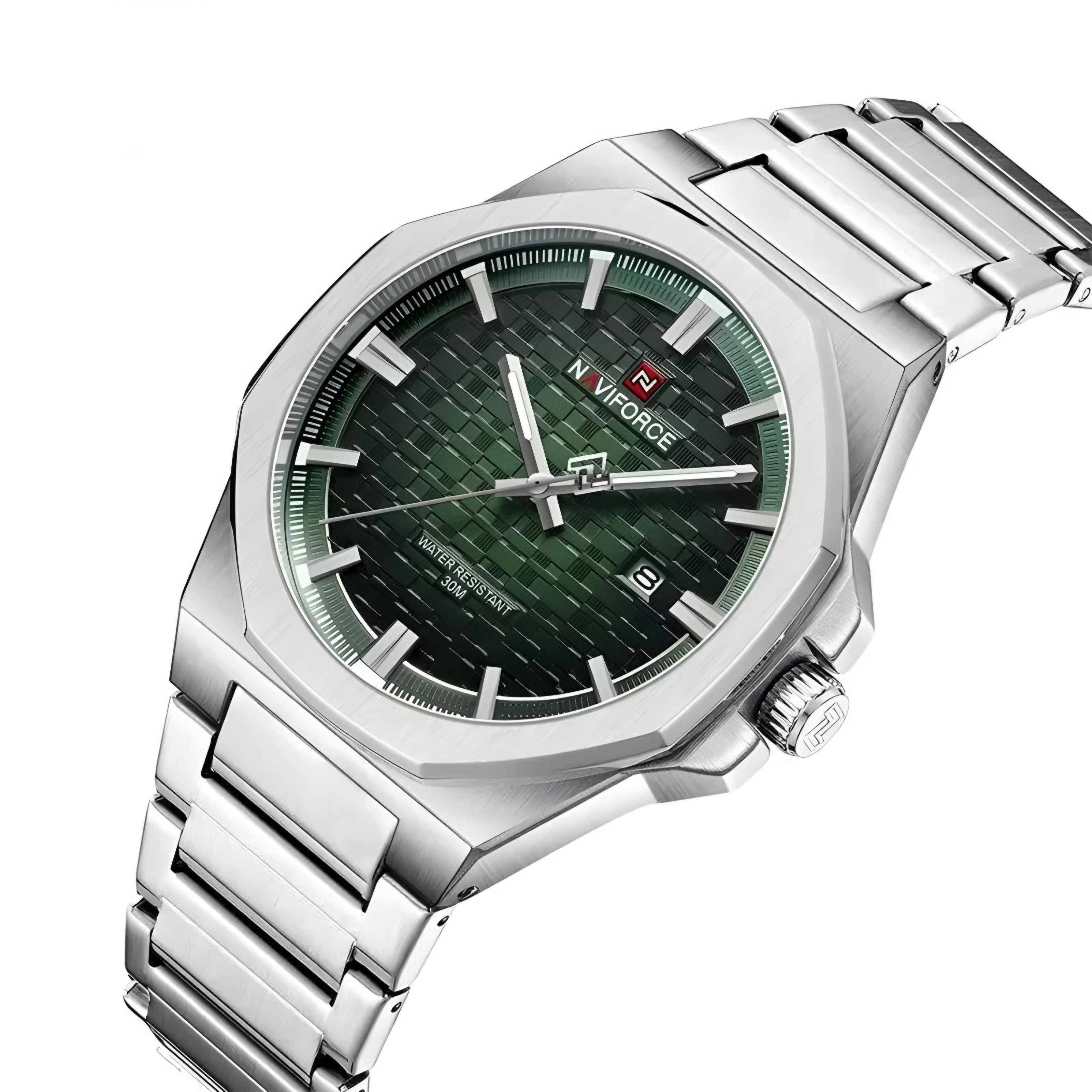 ساعت مچی مردانه نیوی فورس naviforce بند فلزی مدل nf9245