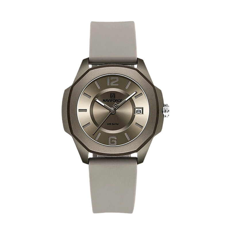 ساعت مچی زنانه نیوی فورس Naviforce بند سیلیکونی مدل nf7107 gy