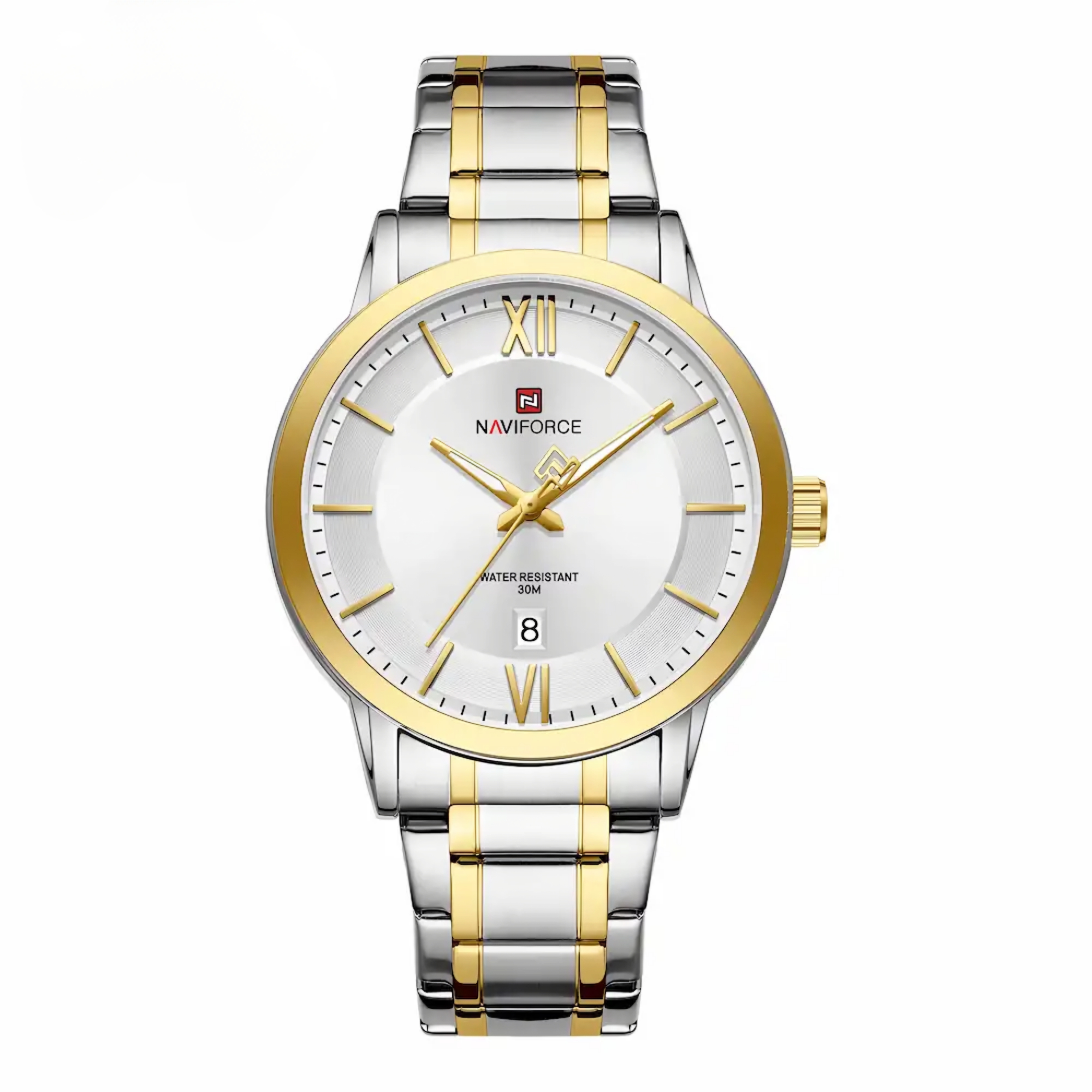 ساعت مچی مردانه نیوی فورس naviforce بند فلزی مدل nf9254