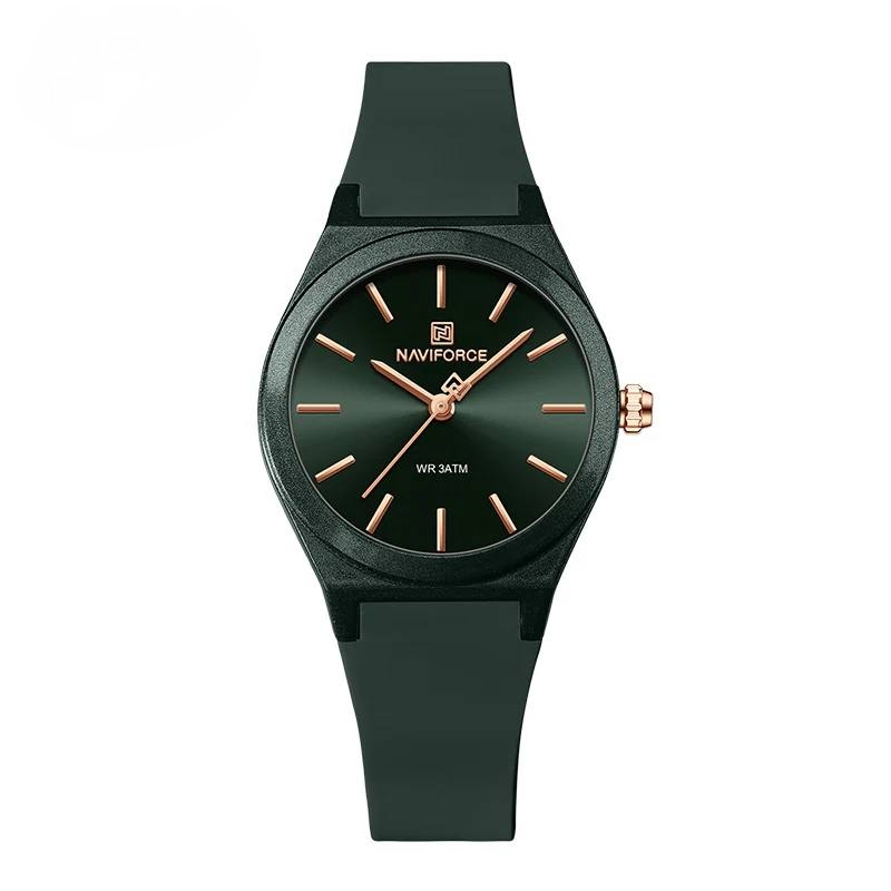 ساعت مچی زنانه نیوی فورس naviforce بند سیلیکونی مدل nf5056 سبز